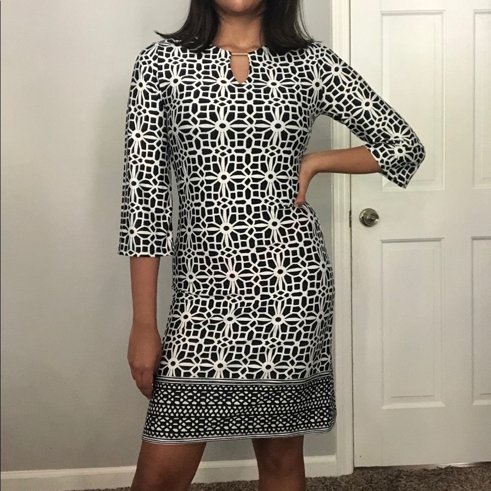 Black and white detailed dress